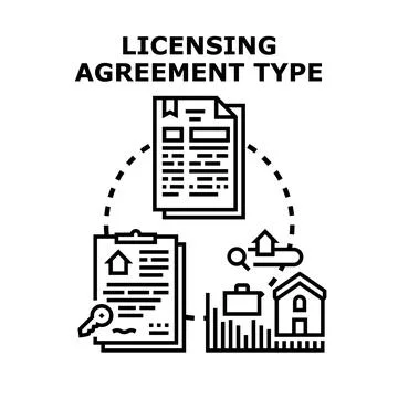 Licensing agreement type abstract concept vector Stock Illustration
