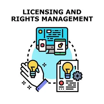 Licensing and rights management of digital intellectual property Stock Illustration
