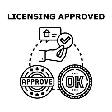 Licensing approval process concept illustration イラスト素材