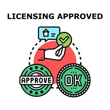 Licensing approval process concept illustration Illustrazione stock