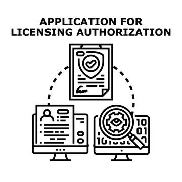Licensing authorization application process concept vector 스톡 일러스트