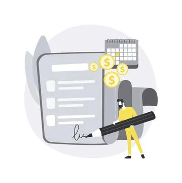 Licensing contract abstract concept vector illustration. Stock Illustration
