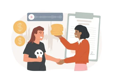 Licensing contract isolated concept vector illustration. イラスト素材