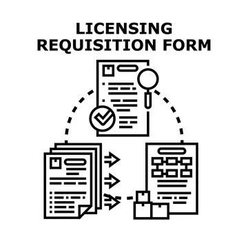 Licensing requisition form business process concept Stock Illustration