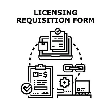 Licensing requisition form process vector ilustration Stock Illustration