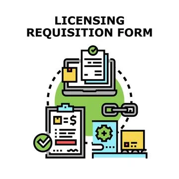 Licensing requisition form process vector ilustration Stock Illustration