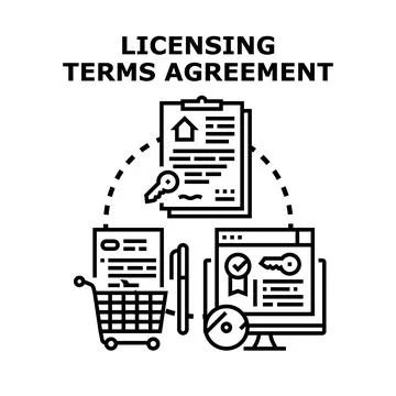 Licensing terms agreement concept vector illustration Stock Illustration