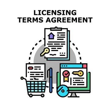 Licensing terms agreement concept vector illustration Stock Illustration
