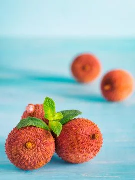 Lichee fruit close up Stockfoto's