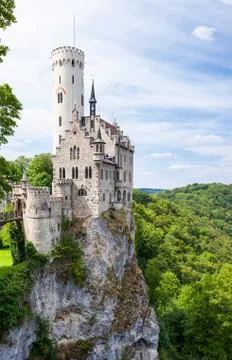 Lichtenstein castle in germany Stock Photos
