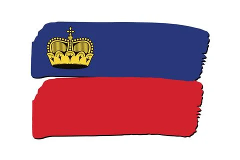 Lichtenstein Flag with colored hand drawn lines in Vector Format Stock Illustration
