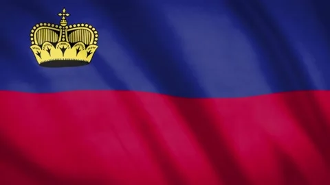 Lichtenstein Flag Stock Footage 188195288