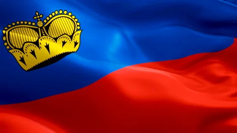 Lichtenstein flag waving in wind video footage Full HD. Realistic Lichtenstein Stock Footage 107554054