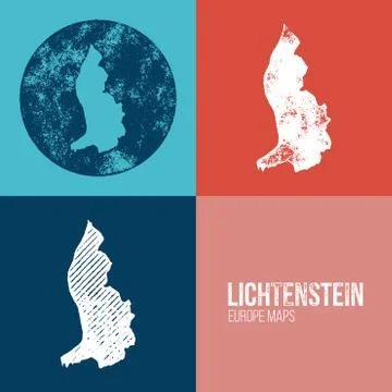 Lichtenstein Grunge Retro Map Stock Illustration