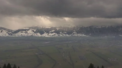 Lichtenstein panoramic view snow 4K Video stock 55027843