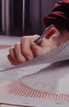Lichtenstein Working on Art Stock Photos