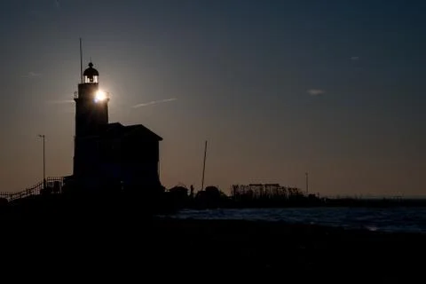 Lichthouse whit sunrise Stock Photos