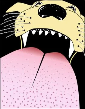 Licking dog Stock Illustration