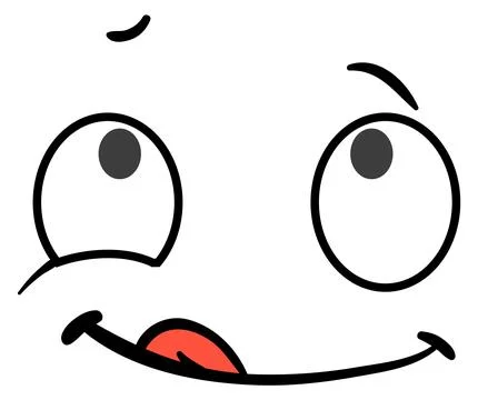 Licking lips expression comic face. Yummy emotion Stock Illustration