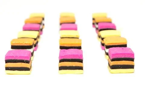Licorice allsorts deep rows 写真素材