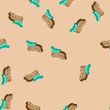 Licorice root ayurvedic herb isometric icon seamless pattern 库存插图