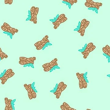 Licorice root ayurvedic herb vector seamless pattern 库存插图