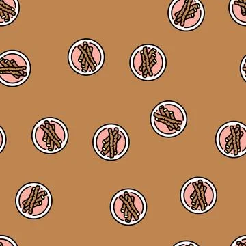 Licorice root cosmetic plant vector seamless pattern Stock Illustration