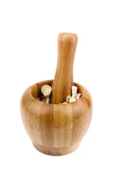 Licorice Root In Mortar Stock Illustration