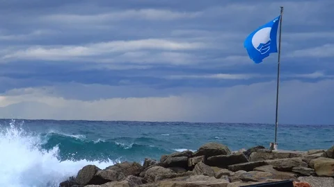 Licosa blue flag time elapse coast of cilento, salerno - italy Stock Footage 104346334