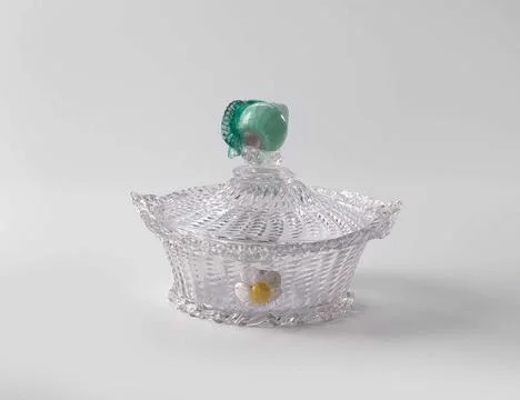Lid. Blown lid in the form in a braid work pattern. Vaulted lid in the sam... Stock Photos