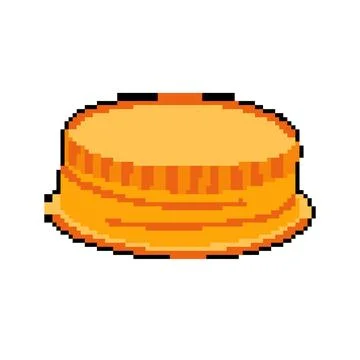 Lid metall bottle cap pixel art vector illustration Stock Illustration