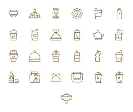 Lid Vector Icon Library with 25 Regular Line Retina Ready Display Perfect D.. Stock Illustration