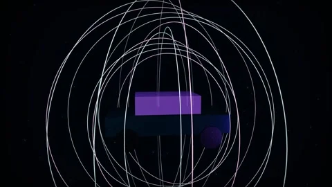 Lidar Car Detection Loop - Purple Self Driving Radar Backdrop Video stock 341956103