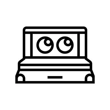 Lidar sensor autonomous vehicle line icon vector illustration Stock Illustration