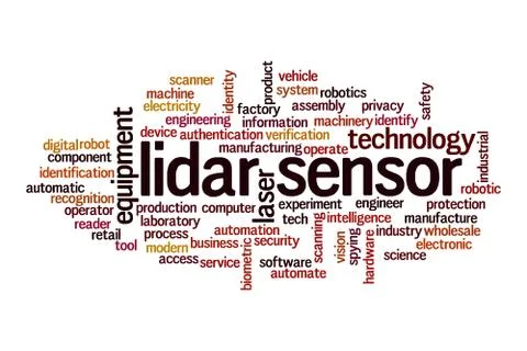 Lidar sensor word cloud concept Stockillustratie