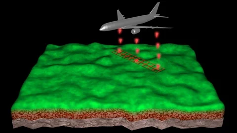 Lidar System On Airplane Flying Over Ear... | Stock Video | Pond5