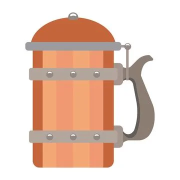Lidded beer stein mug. Vector Stock Illustration