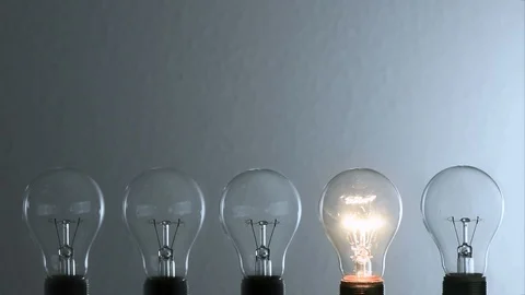 Lidea concept with light bulbs Stock Footage 87723525