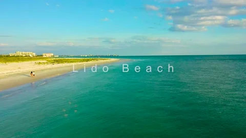 Lido Beach Shore Fly Over Stock Footage 154877655
