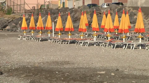 Lido, Beach, Umbrellas Stock Footage 30363164