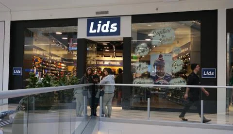 Lids hat retail store front Stock Photos
