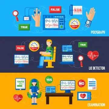 Lie Detector Banners Illustrazione stock