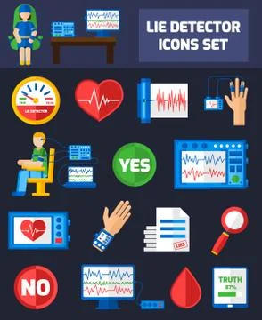 Lie Detector Icons Stock Illustration