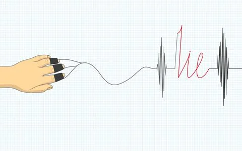 Lie detector. Polygraph test. Vector illustration Stock Illustration