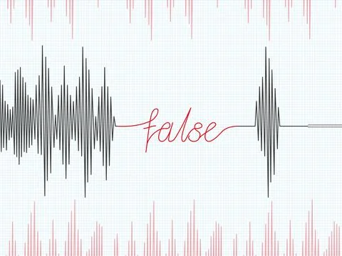 Lie detector. Polygraph test. Vector illustration Stock Illustration