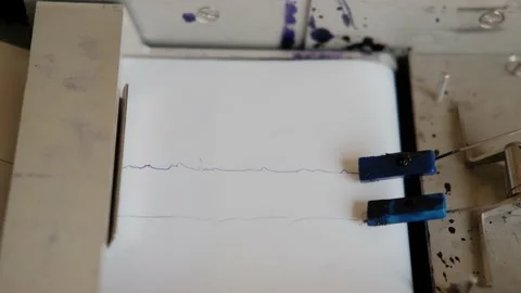 Lie detector, seismograph.  Stock Footage 144109371