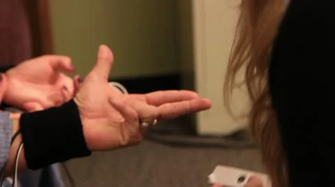 Lie detector test setup Stock Footage 20446556