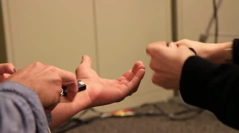 Lie detector wrist setup Stock Footage 20446528