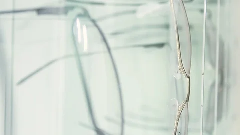 Lie glasses on display bottom view Stock Footage 113175849