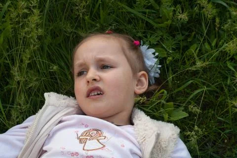 To lie in a grass Stock Photos